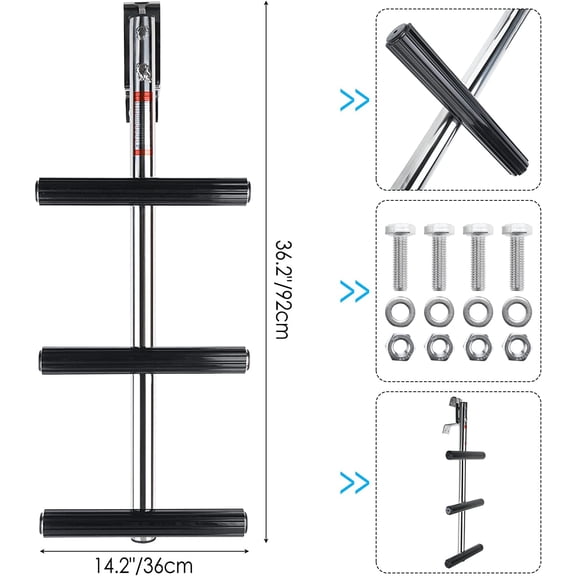3 Step Stainless Steel Sport Dive Ladder with Bracket for Boat Boarding