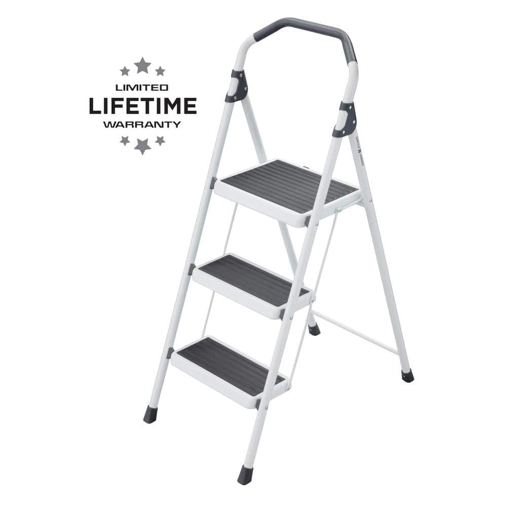 3-Step Steel Lightweight Step Stool Ladder