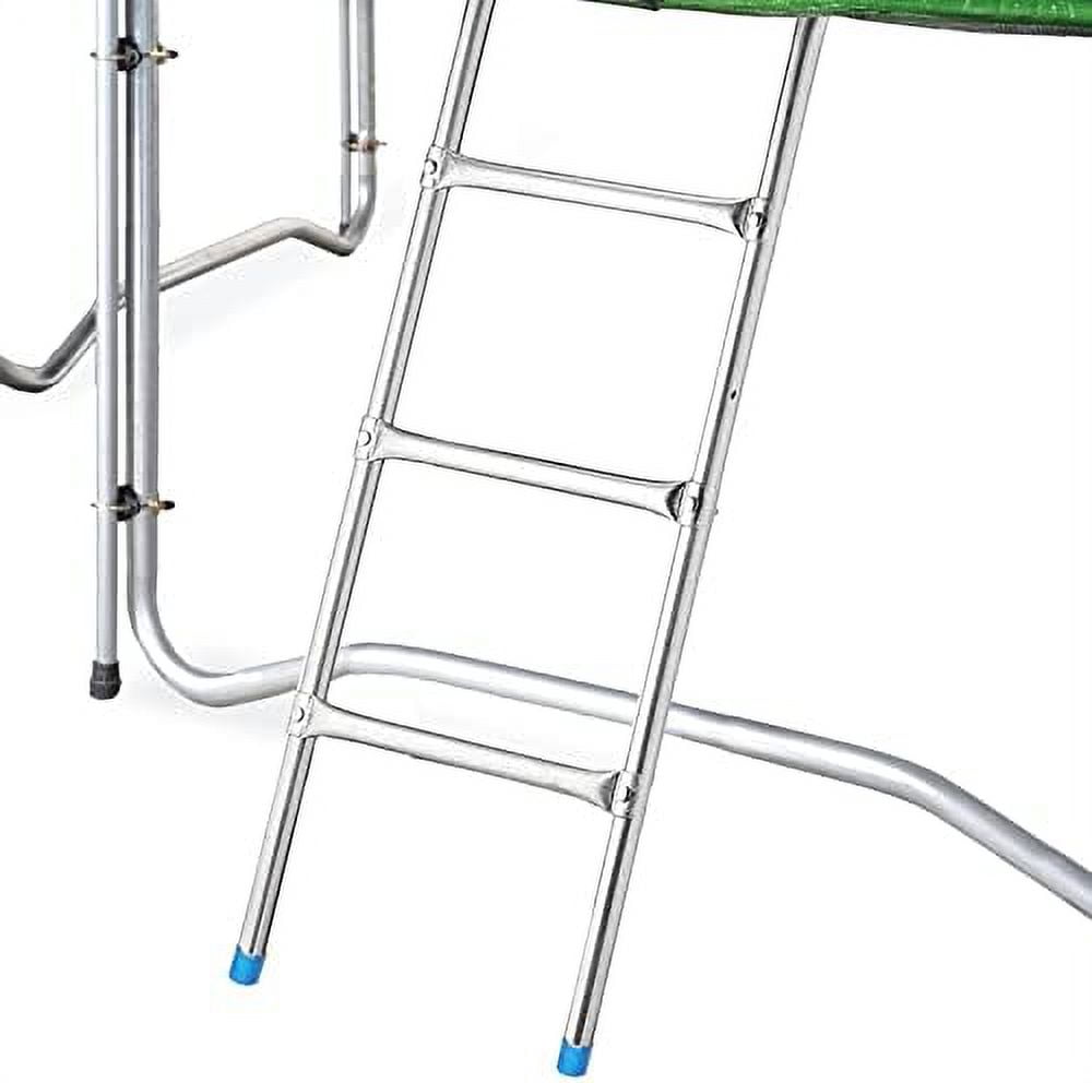 3 Step Steel Trampoline Ladder, Black, 38 Inch, 180Lb Weight Limit