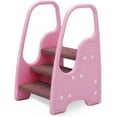 thumbnail image 1 of 3 Step Stool for Toddler,Kids Three Step Stool for Bathroom Sink or Kitchen Counter Standing Tower, Children Step Up Learning Helper with Safety Handles and Non-Slip Pads,Pink, 1 of 12