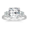 thumbnail image 1 of 3 Stone 3.8ctw AAA Cushion Cut CZ Meghan Markle Modern Luxe Royal Engagement Ring with Micro Pave Band, Size 5-10, 1 of 7