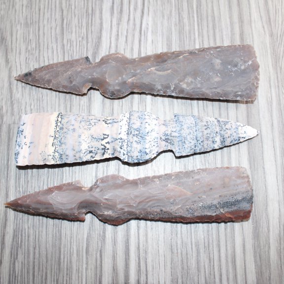 3 Stone Ornamental Tomahawk Heads #067 Agate Jasper Ax Axe Hatchet