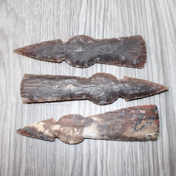 3 Stone Ornamental Tomahawk Heads #6663    Agate Jasper Ax Axe Hatchet