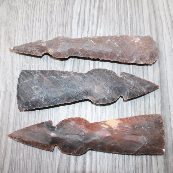 3 Stone Ornamental Tomahawk Heads #8562    Agate Jasper Ax Axe Hatchet