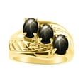 thumbnail image 1 of 3 Stone  Oval Shape Black Star Sapphire Ring Set In 14K Yellow Gold - Color Stone Birthstone Ring LR7043BSY-D, 1 of 3