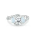 thumbnail image 1 of 3-Stone Swirl Oval Ring Paraiba Tourmaline CZ 925 Sterling Silver Size 11, 1 of 7