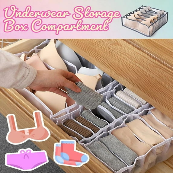 3×Storage Bags Underwear Storage Box With Compartments Socks Bra Underpants Organizer Drawers Home Textile Storage