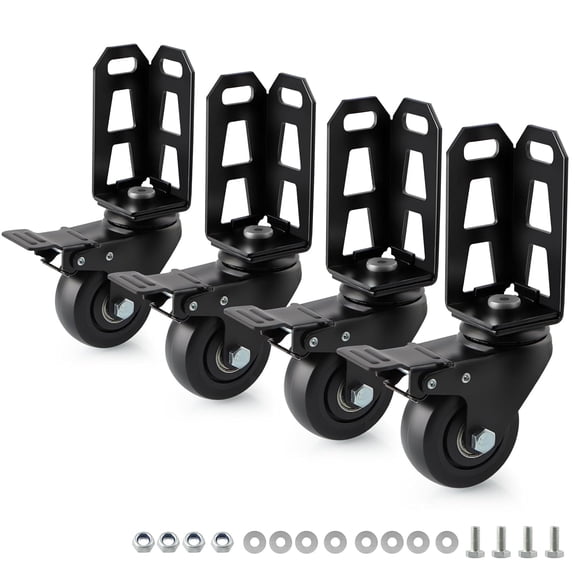 3" Storage Rack Caster Wheels, Storage Shelf Accessories Fit to Boltless Self Locking Shelving Racks, Total Load Capacity 1000 Lbs, 4 Pcs