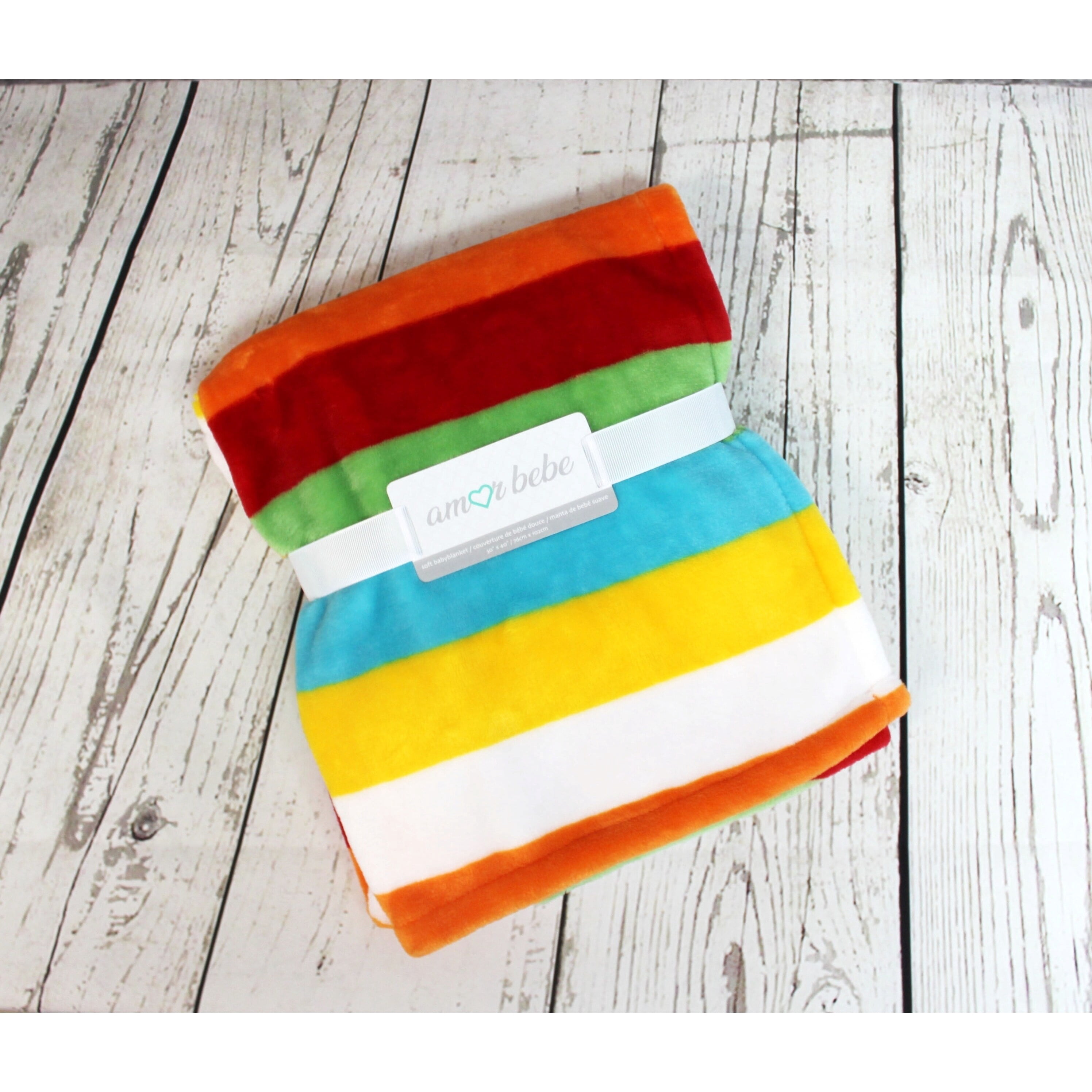 3 Stories Trading Co Bright Stripes Coral Fleece Baby Blanket