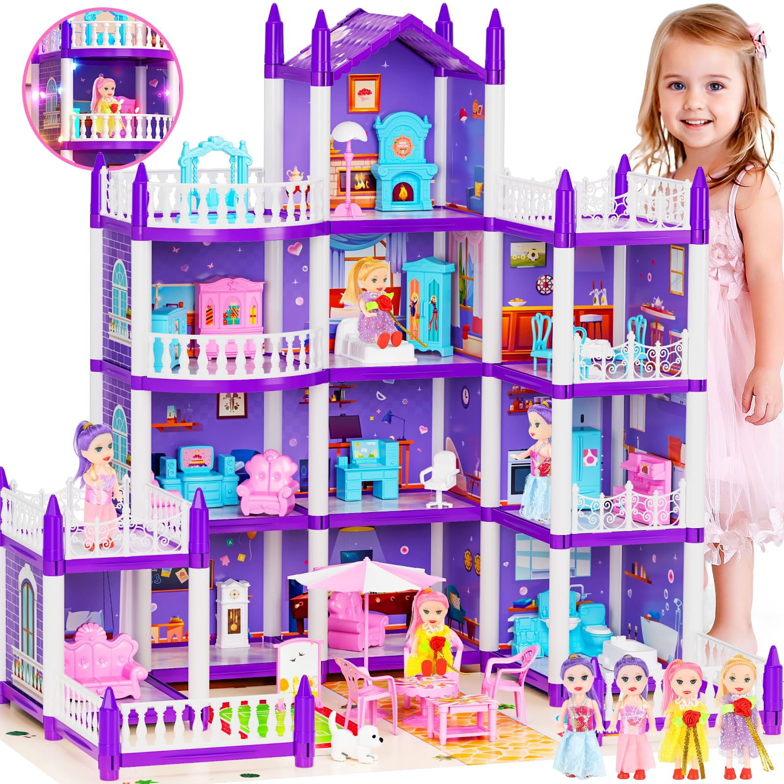 Big Doll House For Kids Ages 8, 3-Story Rooms