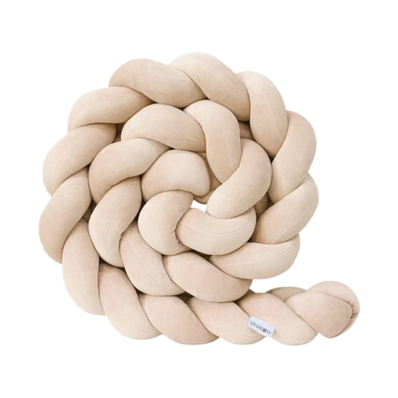 3-Strand Braided Knot Pillow Hand-Woven Mixed Color Knotted Pillow Decorative Bed Bumper