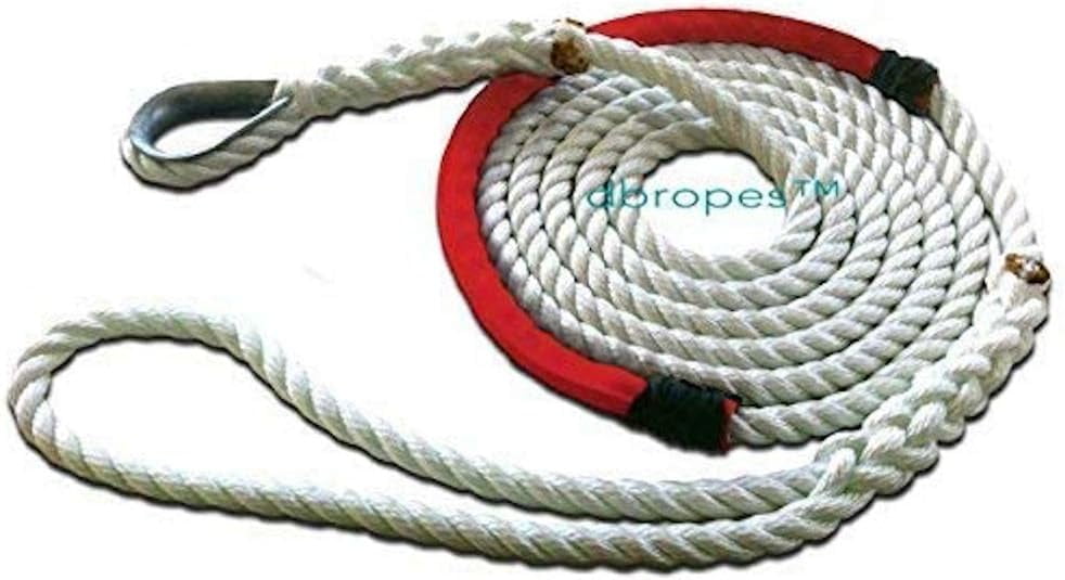 3 Strand Mooring Pendant Line 100 Nylon Rope 1/2 X 12 Ft with Chafe