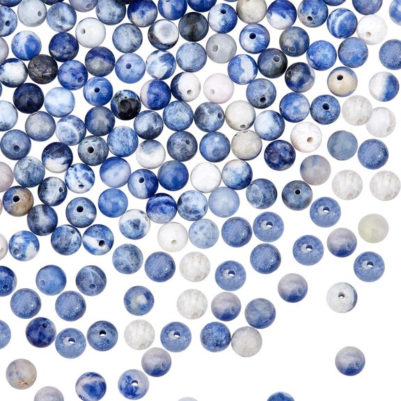 3 Strand Natural Sodalite Round Bead Strands 6~6.5mm Hole: 1mm about 58~59pcs/strand 14.8 inch