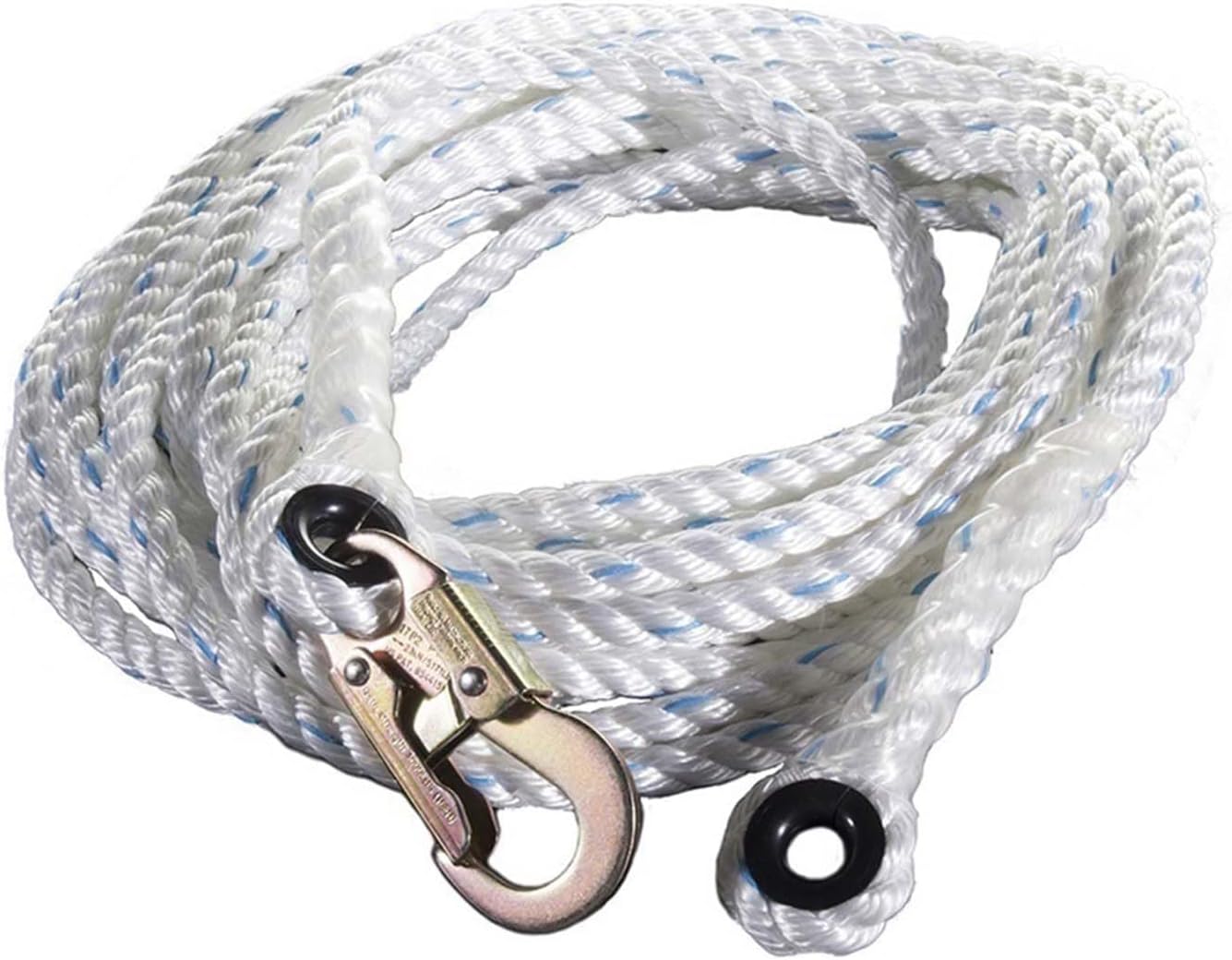 3Strand Snaphook Lifeline ANSI 5/8 in 300 ft MBS 5600 lbs Polyester