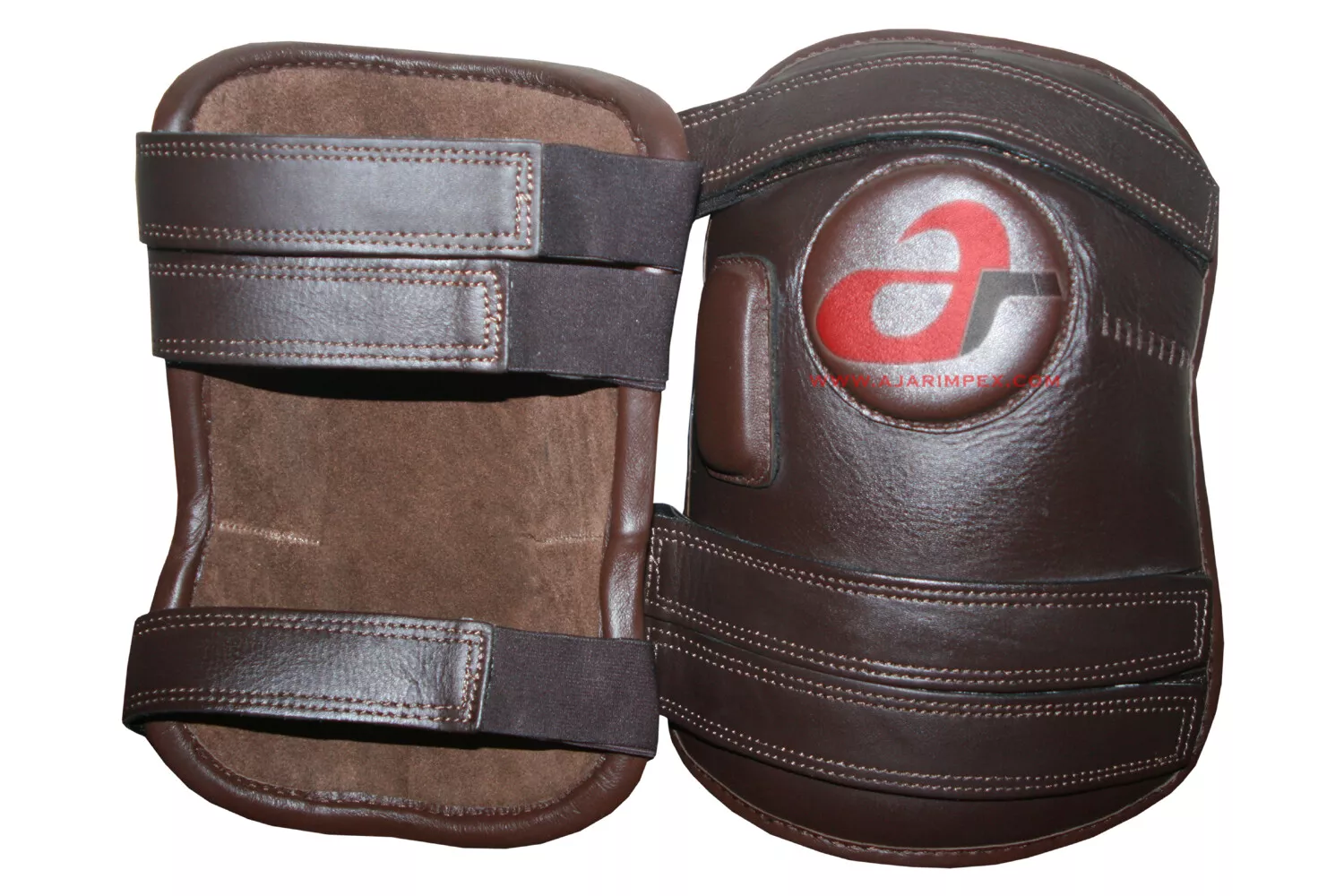 3 Strap Polo & Riding Knee Guards, Durable Leather with Padded Design for Comfort and Protection, Adjustable Fit for Riders