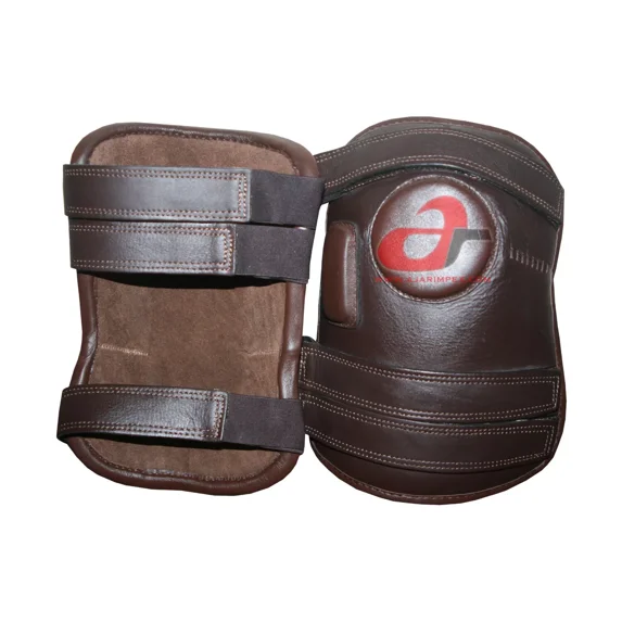 3 Strap Polo & Riding Knee Guards, Durable Leather with Padded Design for Comfort and Protection, Adjustable Fit for Riders