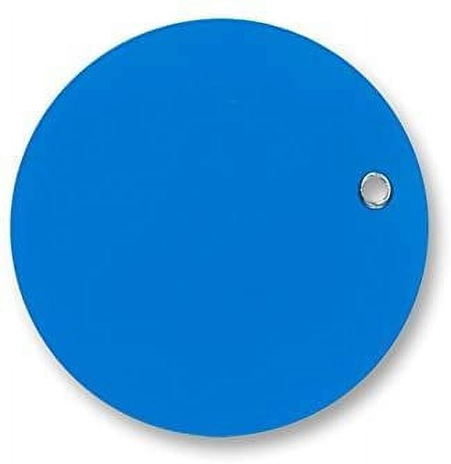 3" Strong Vinyl Circle Tags Blue Pack of 50