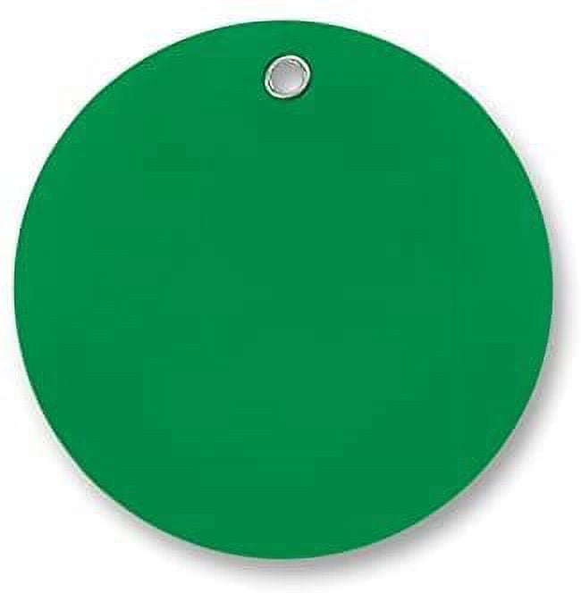 3" Strong Vinyl Circle Tags Green Pack of 50