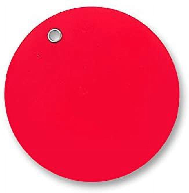 3" Strong Vinyl Circle Tags Red Pack of 50