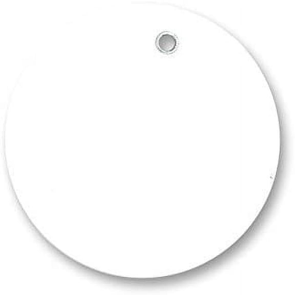 3" Strong Vinyl Circle Tags White Pack of 50