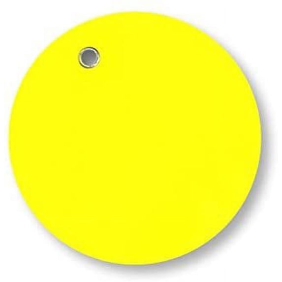 3" Strong Vinyl Circle Tags Yellow Pack of 50
