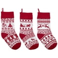 thumbnail image 1 of 3 Styles 3Pcs 20 Inch Knitted Christmas Stockings Knit Christmas Stockings Bulk Large Nordic Style Long Wool Yarn Xmas Tree Decorations, 1 of 7
