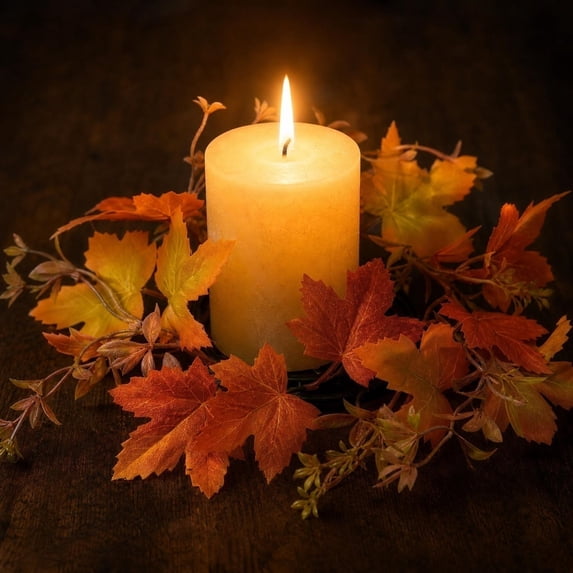 3 Styles Fall Maple Leaf Candle Ring Artificial Sunflower Berry Wreath LED Thanksgiving Autumn Table Centerpiece Kitchen Home Decor Gift
