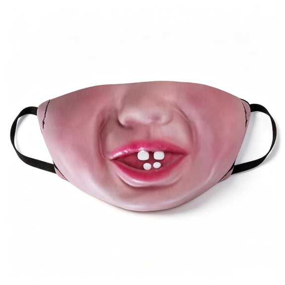 3 Styles Funny Prank Mouth Mask for Humans & Dogs, Realistic Oversized Lips Teeth Snout, Adjustable Elastic Strap Halloween Party Photobooth Costume Accessory