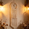 thumbnail image 1 of 3 Styles Macrame Moon Dreamcatcher Wall Hanging, Hand Woven Cotton Tassel Tapestry, Boho Home Wall Art Decor for Bedroom Living Room Dorm Nursery Apartment, 1 of 6