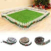 3 Styles Mini Christmas Picket Fence, Durable Wooden Christmas Village Accessories for Indoor Outdoor Home Garden Party Decor,35.43in (A)