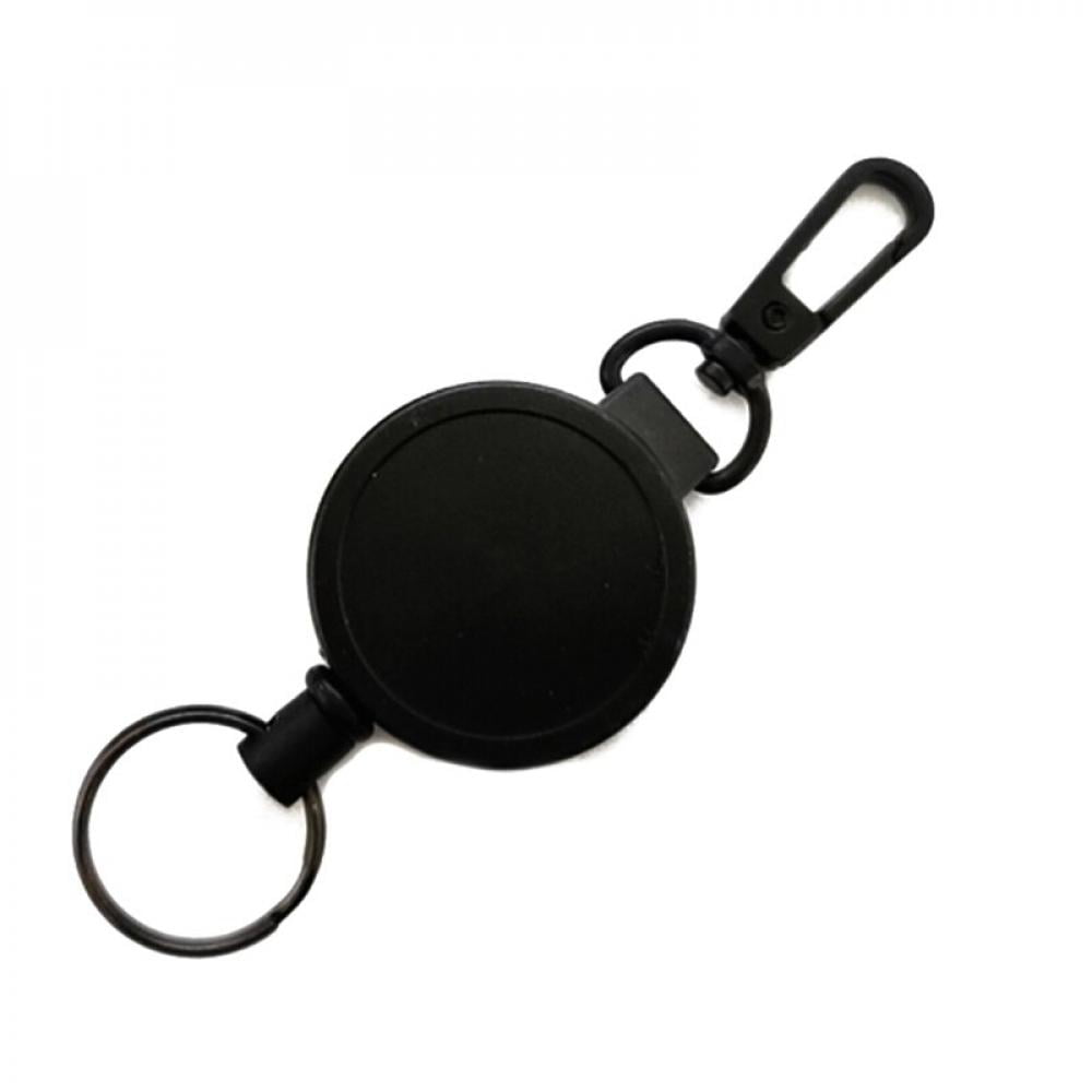 Black Retractable Pull Key Ring For Men Name Tag Card Holder - Temu