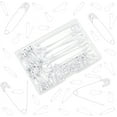 3 Styles White Safety Pins 110 Pcs Spray Painted Iron Sewing Tools