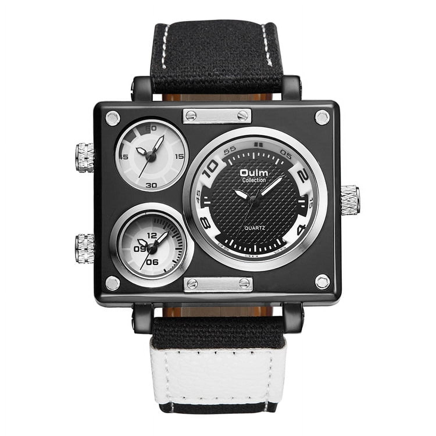 Sports Watch Unisex Black Dial Luminous Pointer Square Waterproof Sports Gold Men main image 2