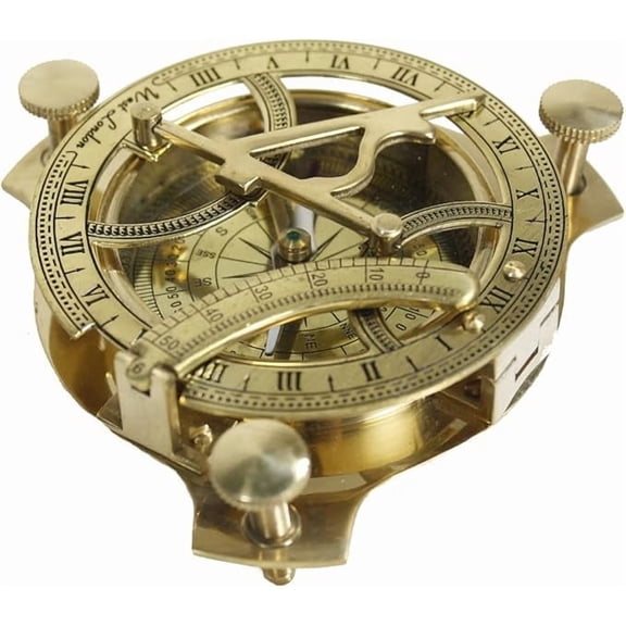 3" Sundial Compass - Solid Brass Sun Dial Rustic Vintage Home Decor Gifts