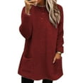 thumbnail image 1 of 3. Super Soft Fleece Tunics Top for Women Winter Cozy Pullover Long Sleeve Thermal Daily Wear, 1 of 8