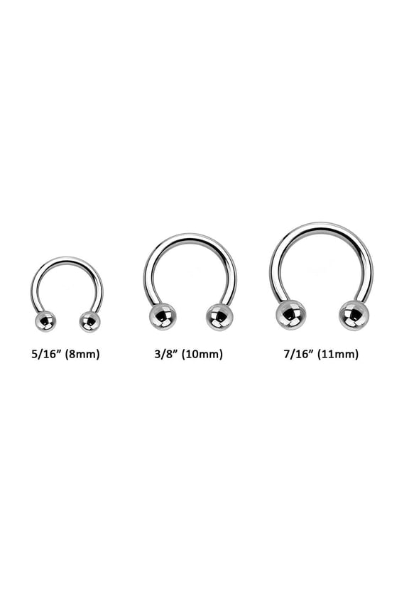 3 Surgical Steel 14G or 16G Horseshoe Rings in Different Lengths