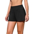 thumbnail image 1 of 3"Swim Shorts for Women Side Pleated Bathing Bottoms High Waisted 2-In-1 Tankini Swimming Trunks with Pockets, 1 of 6