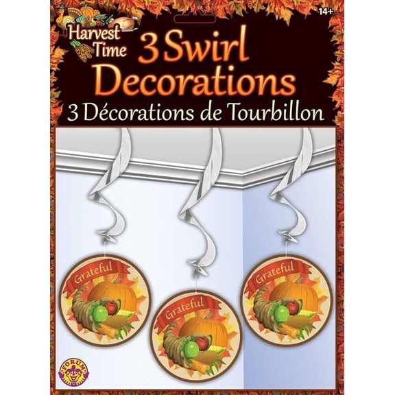 3 Swirl Decorations Harvest Time Thanksgiving Theme