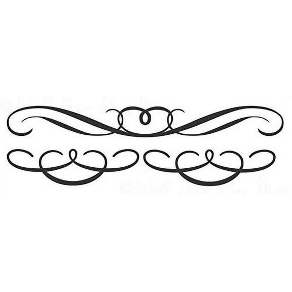 3 Swirls Wall Art Vinyl Decals Wall Stickers Set of 3, 23x6-inch, Black