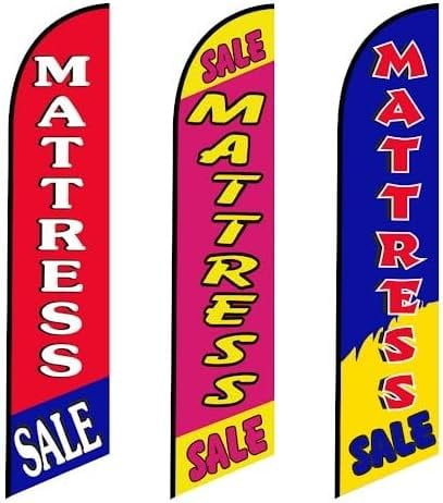 3 Swooper Feather Flags of Mattress SALE Business Advertising Banners Pack of 3 Replacement Feather Flags only