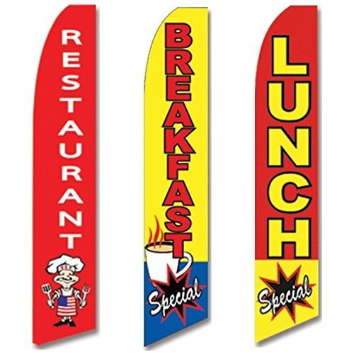 3 Swooper Flags Breakfast Lunch Special Open Restaurant Welcome ...