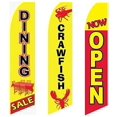 thumbnail image 1 of 3 Swooper Flags Crawfish Dining SALE Now Open Welcome Open, 1 of 1