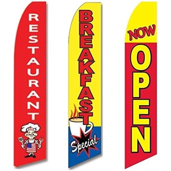 3 Swooper Flags Swooper Now Open Restaurant Breakfast SPECIAL Sale