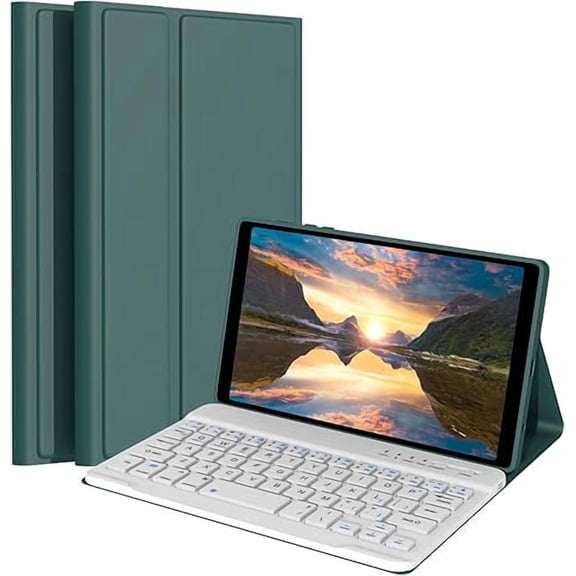3-System Detachable Magnetic Keyboard Case for Galaxy Tab A7 Lite 8.7-inch, Dark Green