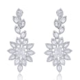thumbnail image 1 of 3 TCW Solid 18 Kt White Gold SI Clarity HI Color Baguette Diamond Designer Dangle Earrings, 1 of 3