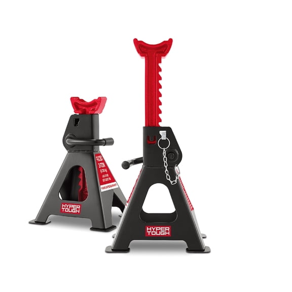 Hyper Tough 3-Ton Heavy Duty Steel Jack Stands Pair with Automatic Locking Ratchet Bar