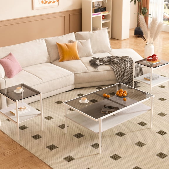 3-Tables with Convenient Storage Space / Practical for Living Room Organization