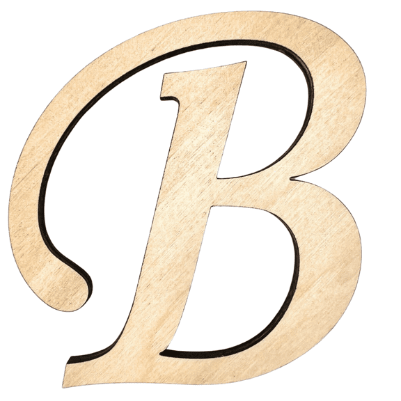 3" Tall BIRCH Wood Letter B | Krafty Supply 1/4" Thick Wooden Letters | Wood Craft Letters | Monotype Font | Fancy Fonts