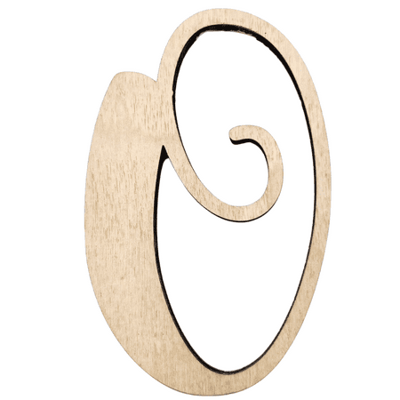 3" Tall BIRCH Wood Letter O | 1/4" Thick | Wood Craft Letters | Starfish Font | Script Font