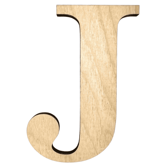 3" Tall Birch Letter J | 1/4" Thick Birch Plywood| Krafty Supply Letters | Times | Wooden Letter